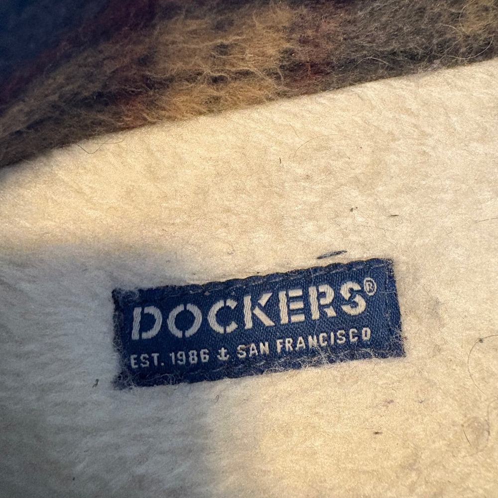 Dockers‎ Mens Black Faux Suede Memory Foam Moccasin Slippers Size Large 9-10 - Picture 7 of 10